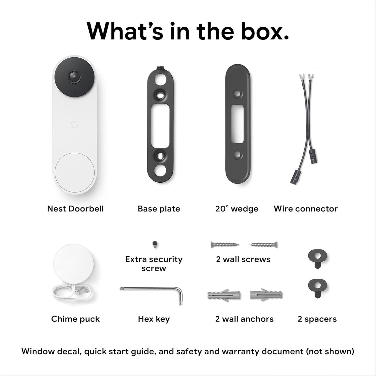 Nest Doorbell (Wired, 2Nd Gen) - Wired Video Doorbell Camera - Doorbell Security Camera - Snow