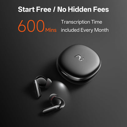 Recdot AI Voice Recorder Earbuds, AI Note Taker for Meetings &amp; Calls | Real-Time Transcription &amp; Translation across 78 Languages, 48 Db Hybrid ANC, AI Powered Summaries with Advanced LLM Models