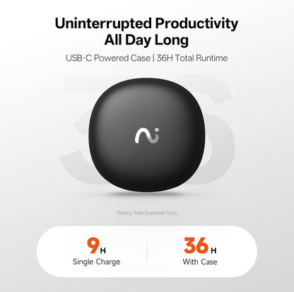 Recdot AI Voice Recorder Earbuds, AI Note Taker for Meetings &amp; Calls | Real-Time Transcription &amp; Translation across 78 Languages, 48 Db Hybrid ANC, AI Powered Summaries with Advanced LLM Models
