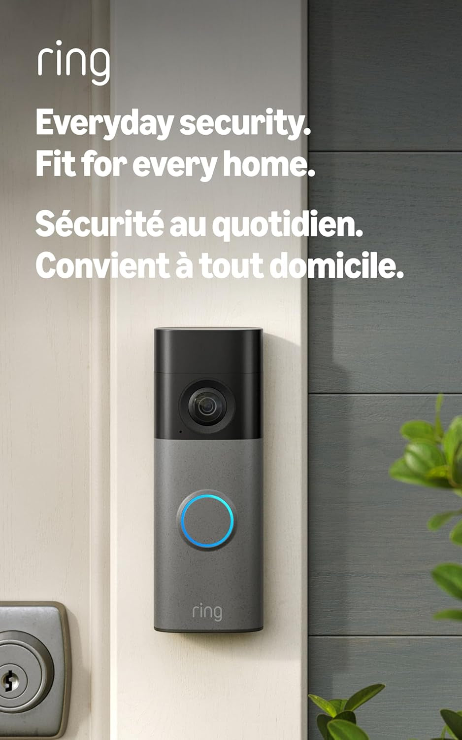 Battery Doorbell (Newest Model), Retinal 2K with Wide-Angle Video, up to 6X Enhanced Zoom, Two-Way Talk, and Built-In Battery, Speckled Gray
