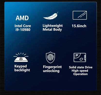 Portable Notebook PC 15.6 Intel I9-10980HK 32GB RAM 2TB SSD Windows 11 Pro Home Gaming Office Business Computer High Performance
