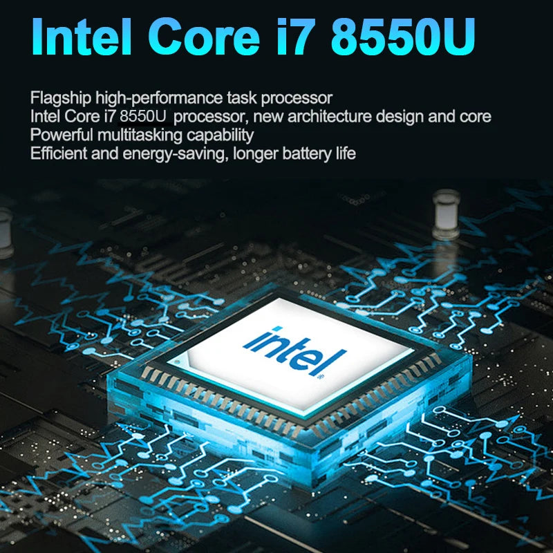 15.6"  Core I7 8550U Portable Laptops Windows 11 32GB 2TB Fingerprint Unlock Backlit Keyboard Gamer Study Office Notebook