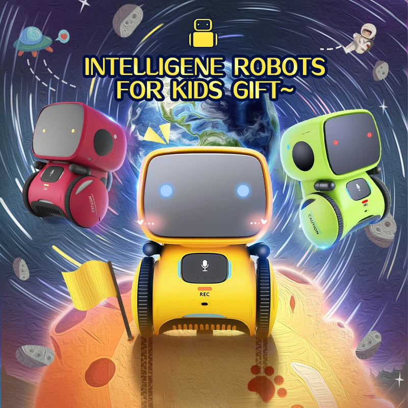 Toy Robot Intelligent Robots Russian &amp; English &amp; Spanish Version Voice &amp; Touch Control Toys Interactive Educational RC Robot