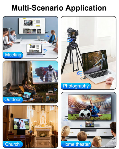 50M Wireless Video Transmitter Receiver 4K Decode Hdmi-Compatible Adapter TV Stick Dongle 1080P for Laptops PC Monitor Projector