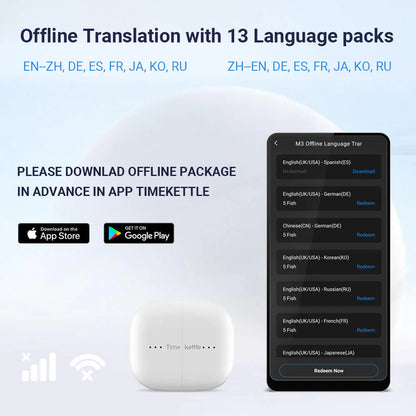 M3 Language Translator Earbuds