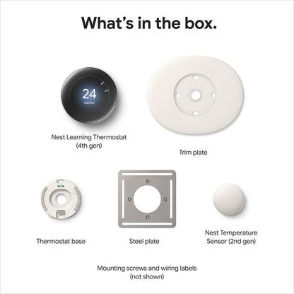 Nest Learning Thermostat (4Th Gen) with Nest Temperature Sensor (2Nd Gen) - Energy Saving Smart Thermostat with Adaptive Eco - Works with Alexa and  Home App - Polished Obsidian