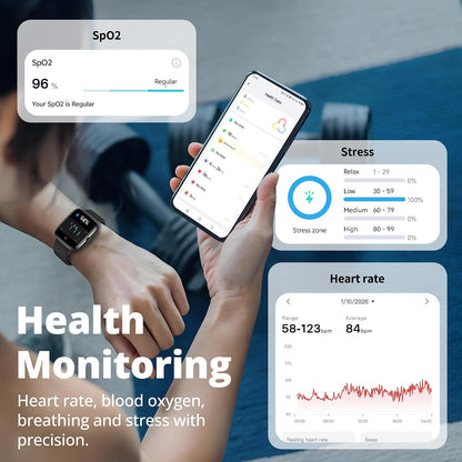 Smart Watch for Men Women (Answer/Make Call), 1.83" HD Fitness Tracker with Heart Rate/Spo2/Sleep Monitor, Pedometer, 120+ Sport Modes, IP67 Waterproof, 7-Day Battery, for Ios Android, Black