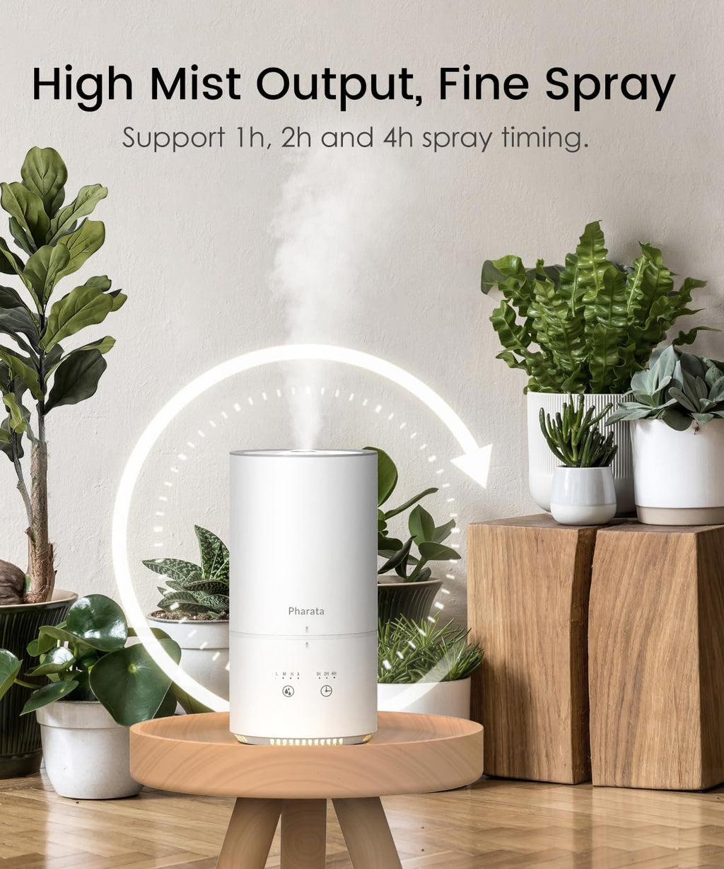 Humidifiers for Bedroom Baby Room, 1000Ml Small Cool Mist Top Fill Air Humidifiers for Nursery & Plants, Ultra Quiet Essential Oil Diffuser with Warm Yellow Night Light, (White)