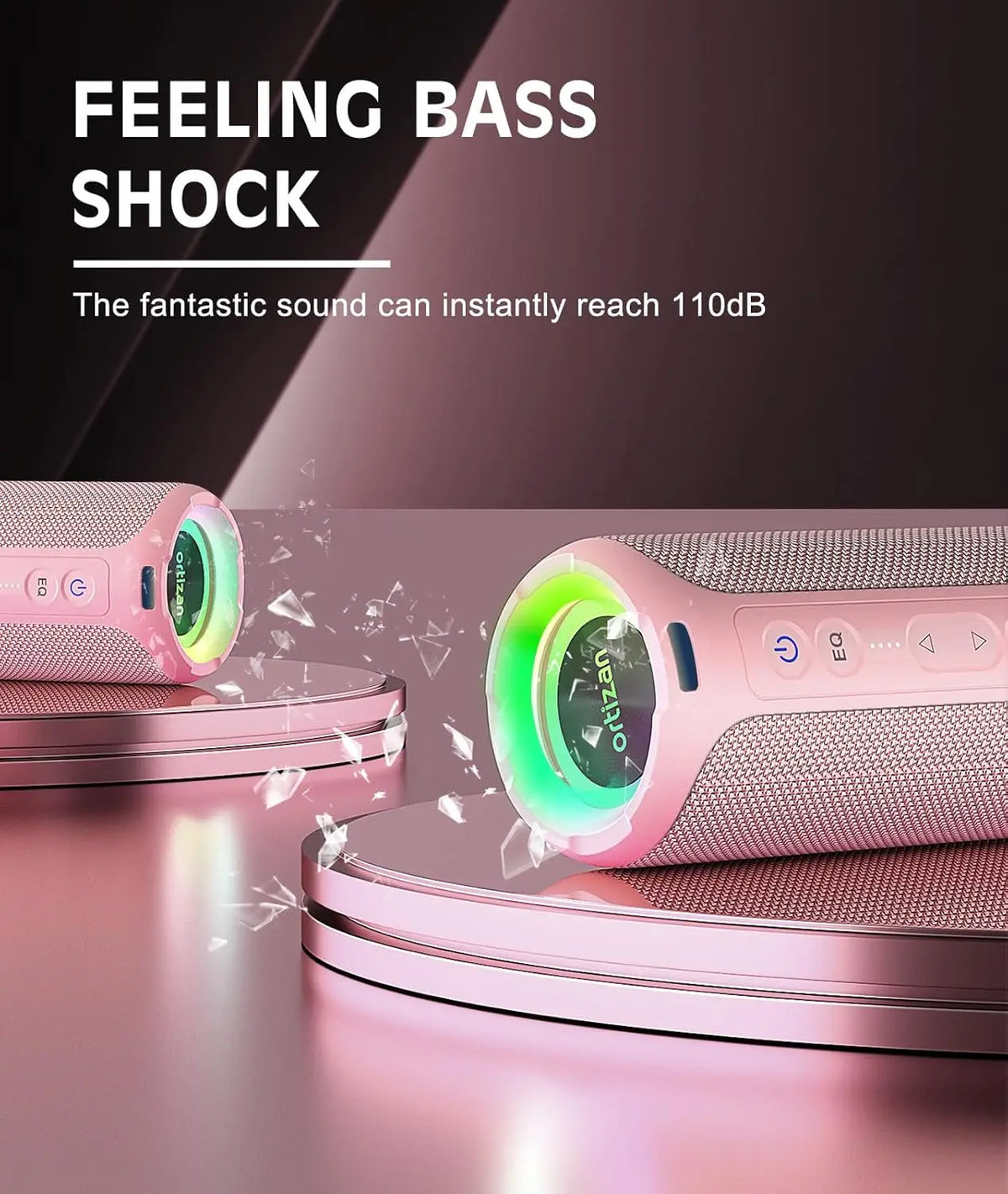 X8 Pro, Waterproof Portable Bluetooth Speaker, RGB Lights, Premium Sound Quality