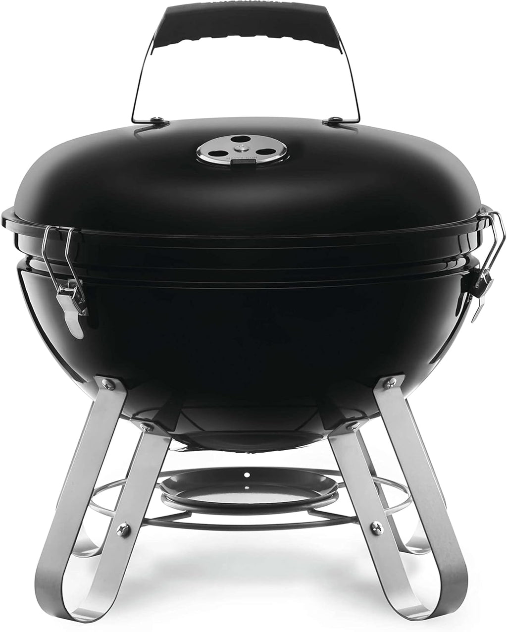 14-Inch Portable Charcoal Kettle Grill - NK14K-LEG-3 - Black, Portable, 150In² Cooking Area, Sturdy 4-Leg Design