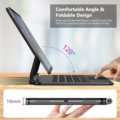GOOJODOQ Magic Keyboard Case for Ipad Pro 11 M4 Ipad Air 4/5/6 Smart Pogo Pin PD18W Pass through Charging Smart Gesture Trackpad