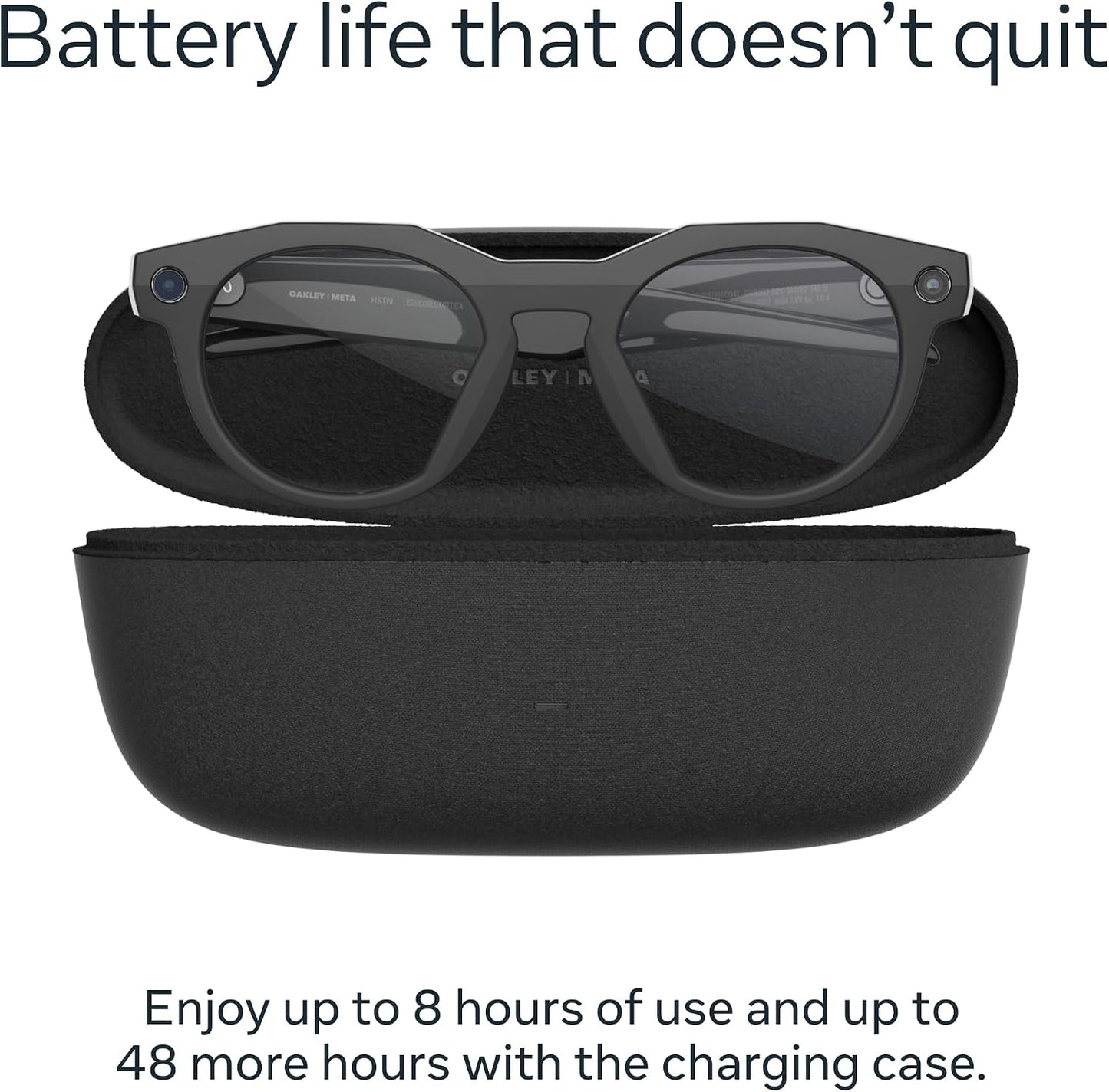 Oakley  HSTN, Black | Smart AI Glasses for Men, Women — Performance for Sports, Athletes — Camera, Audio, Video — 8 Hour Battery — 3K HD Resolution — Clear Lenses