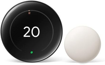 Nest Learning Thermostat (4Th Gen) with Nest Temperature Sensor (2Nd Gen) - Energy Saving Smart Thermostat with Adaptive Eco - Works with Alexa and  Home App - Polished Obsidian