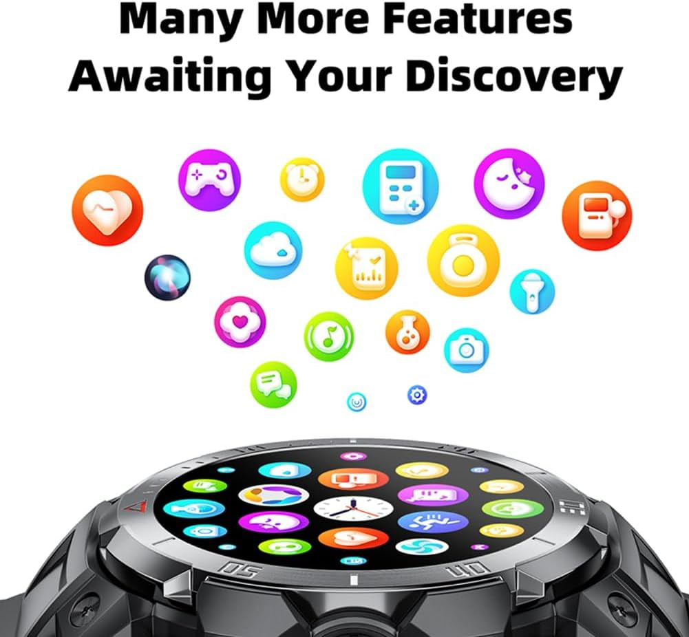 2 in 1 Smart Watch with Earbuds, Bluetooth Smart Watch, 1.46" HD IPS Screen Smartwatch for Men, Rugged Military Fitness Tracker, IP67 Waterproof, AI Voice Assistant