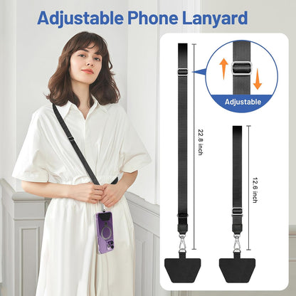 Phone Lanyard, Universal Adjustable Neck Straps for Phone Case Keys ID Badges Compatible with Iphone Samsung, 2 Pack