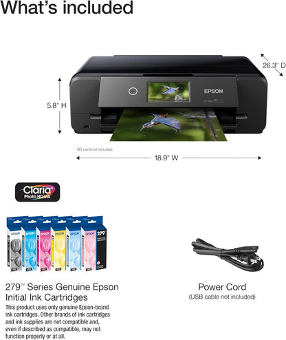 Expression Photo XP-980 Wireless Wide-Format Printer with 6-Colour Claria Ink System, Borderless Printing up to 11" X 17", Fast 4" X 6" Photo Printing, Built-In Scanner and Copier