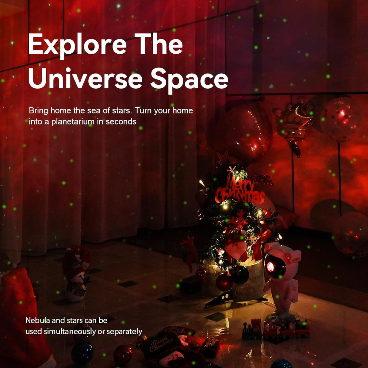 Astronaut Star Projector Night Light - Space Buddy Projector, Galaxy Starry Nebula Ceiling Projection Lamp with Timer and 360°Adjustable, Kids Adults Room Decor, for Bedroom, Game Room Etc.
