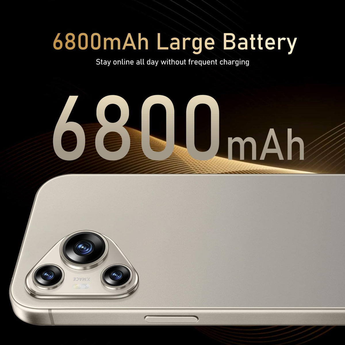 Unlocked Phone A16 PX Smartphone 8GB+256GB Cell Phone 24MP+50MP Camera Pixels 6800Mah Battery for Extended Standby 6.7 Inch HD Screen Mobile Phone 4G Dual SIM (Gray)