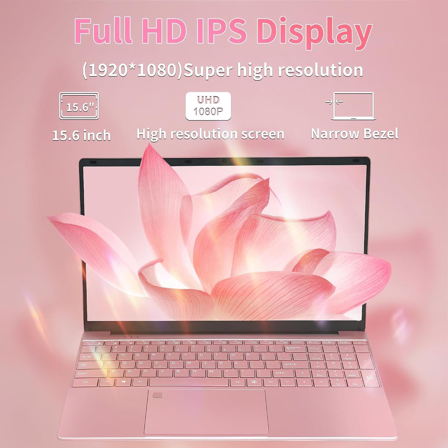 Win 11 Pro 15.6" Large Screen Laptop Computer, 16GB DDR4 RAM, 1TB Nvme SSD, 12Th Gen Alder Lake N95(Up to 3.4Ghz) Quad-Core CPU, Portable Notebook Pc/Backlit KB (1TB)