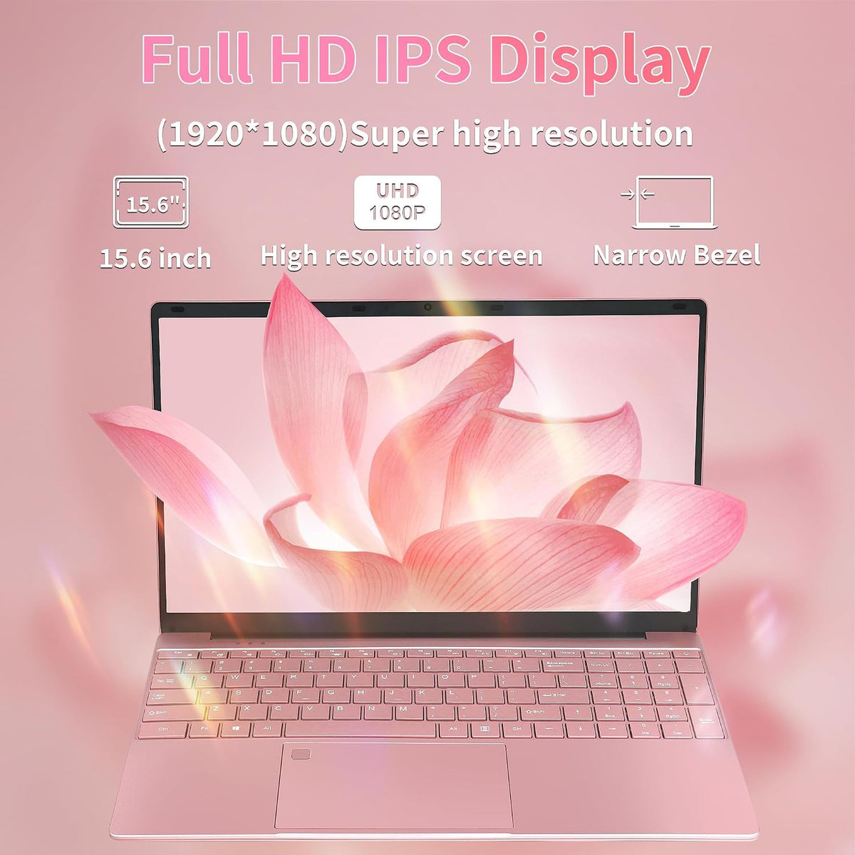 Win 11 Pro 15.6" Large Screen Laptop Computer, 16GB DDR4 RAM, 1TB Nvme SSD, 12Th Gen Alder Lake N95(Up to 3.4Ghz) Quad-Core CPU, Portable Notebook Pc/Backlit KB (1TB)