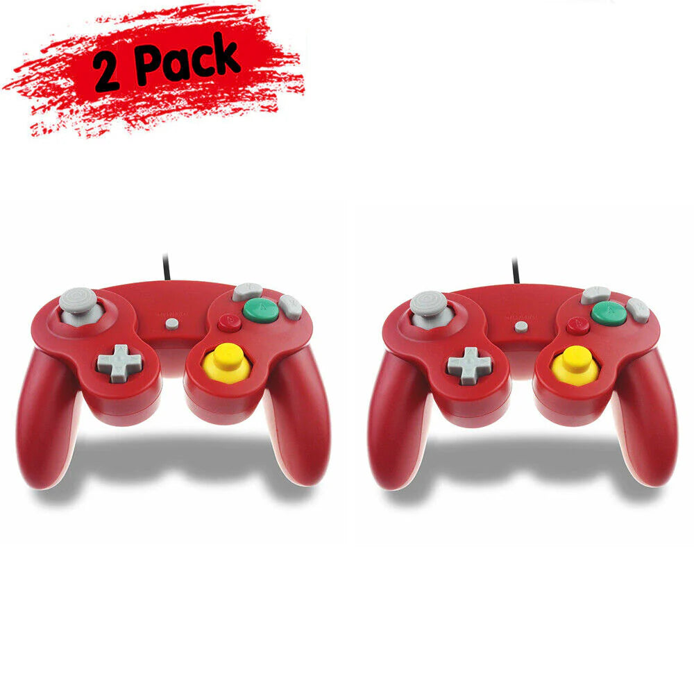 2 Pack Wired NGC Controller Gamepad for Nintendo Gamecube GC &amp; Wii U Console USA