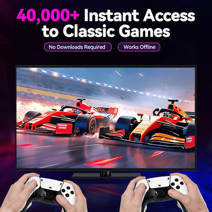 2025 Upgraded Retro Gaming Console, 4K HDMI Video Game Consoles with 40,000+ Games &amp; 23 Emulators, Plug and Play Video Gaming Stick with Upgrade Dual 2.4G Controllers (128G)