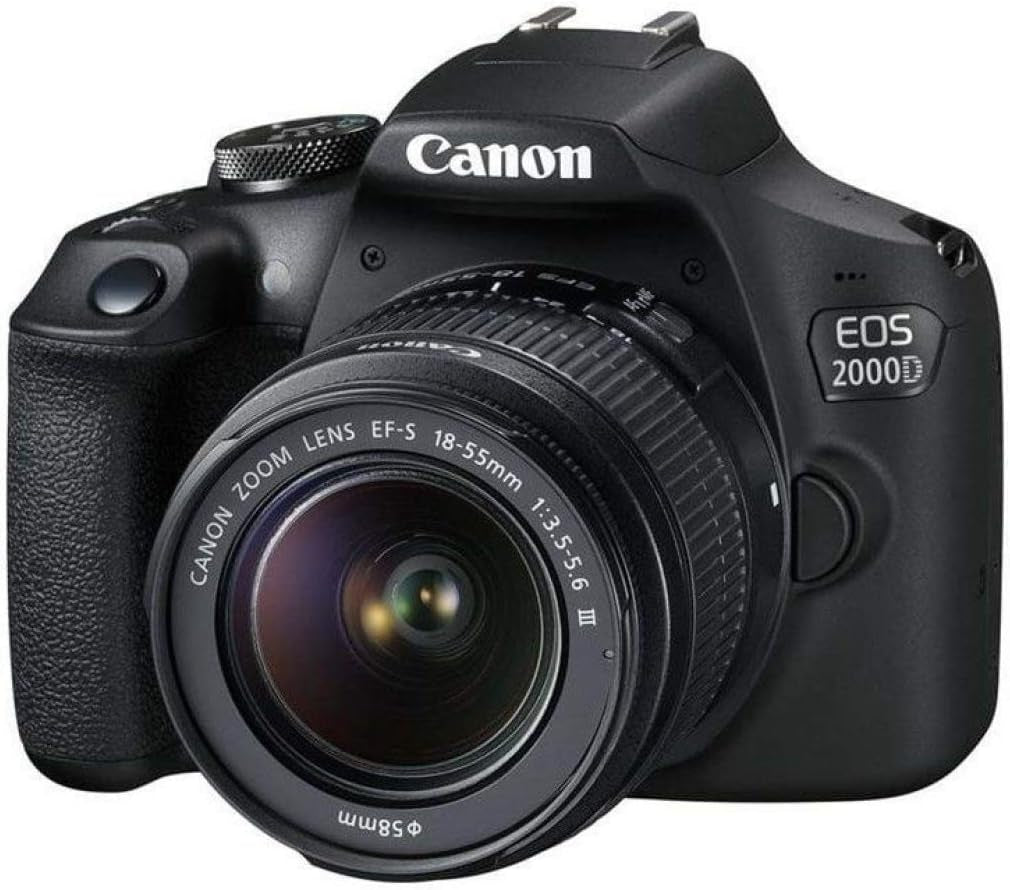 EOS 2000D (Rebel T7) DSLR Camera with EF-S 18-55Mm F/3.5-5.6 DC III Lens &amp; Deluxe Accessory Bundle – Includes: 2X Sandisk Ultra 32GB SDHC Memory Card, Extended Life Battery, Carrying Case &amp; MORE