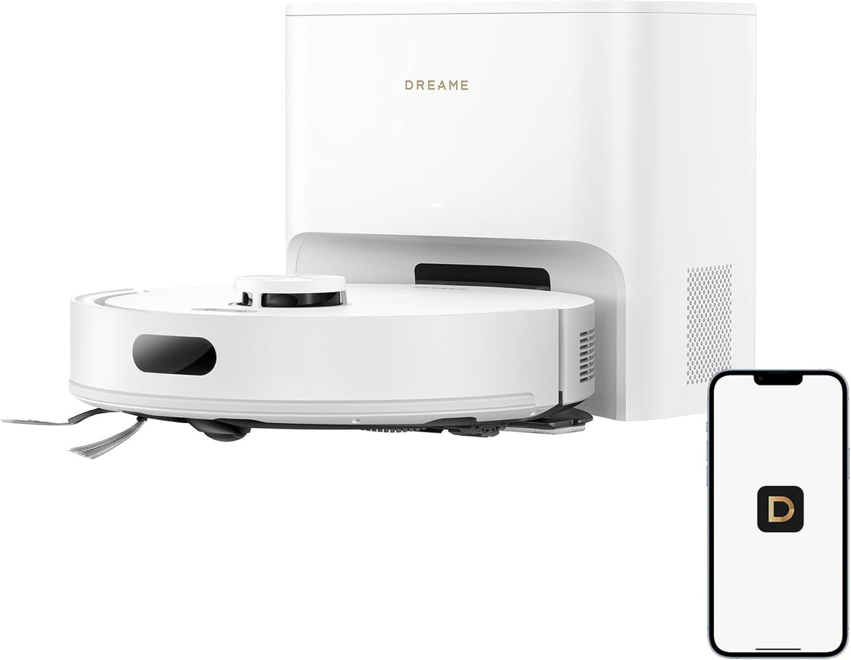 D20 Air plus Robot Vacuum and Mop Combo with 20,000Pa Suction, 120 Days Hands-Free, Anti-Tangling Tech, Auto-Emptying Dock, Deep Carpet Cleaning and Smart Navigation, White