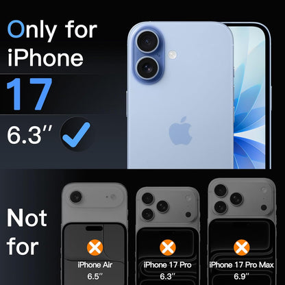 Screen Protector for Iphone 17 6.3-Inch, Tempered Glass Film with Easy Installation Tool, 9H Hardness, Case-Friendly, 3-Pack