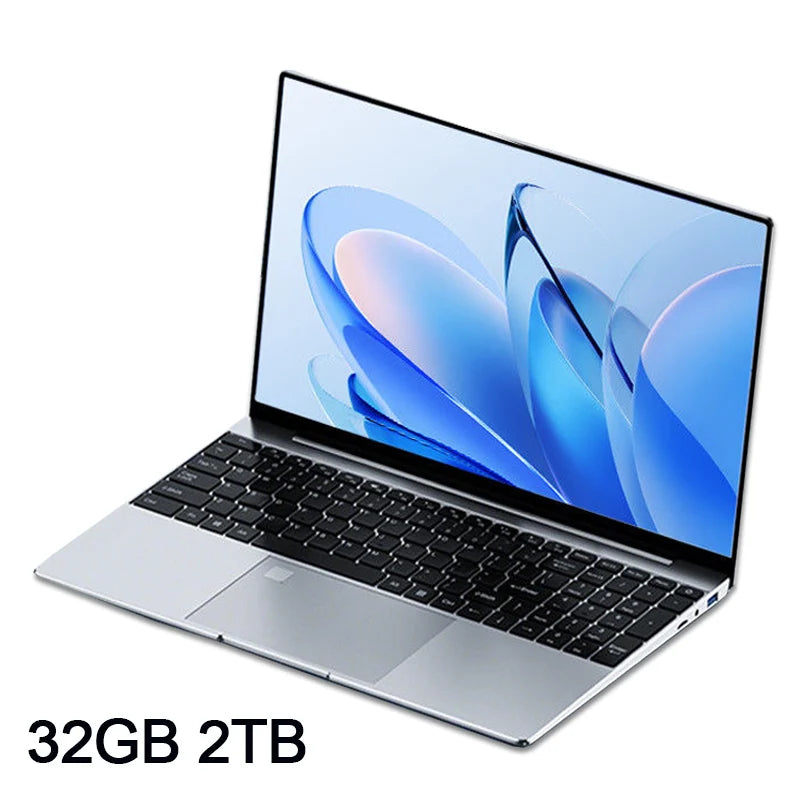 15.6"  Core I7 8550U Portable Laptops Windows 11 32GB 2TB Fingerprint Unlock Backlit Keyboard Gamer Study Office Notebook