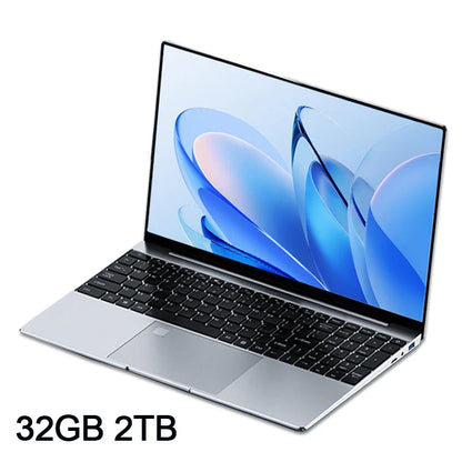 15.6"  Core I7 8550U Portable Laptops Windows 11 32GB 2TB Fingerprint Unlock Backlit Keyboard Gamer Study Office Notebook
