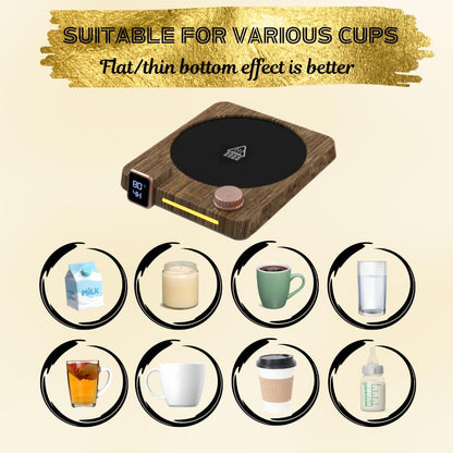 Coffee Warmer, Coffee Mug Warmer for Desk, 9 Temp Settings (104°F-176°F), 40W Fast Heating, Auto Shut off Perfect for Coffee, Tea, Milk, Hot Beverage, Gift for Men, Women, Office &amp; Home Use