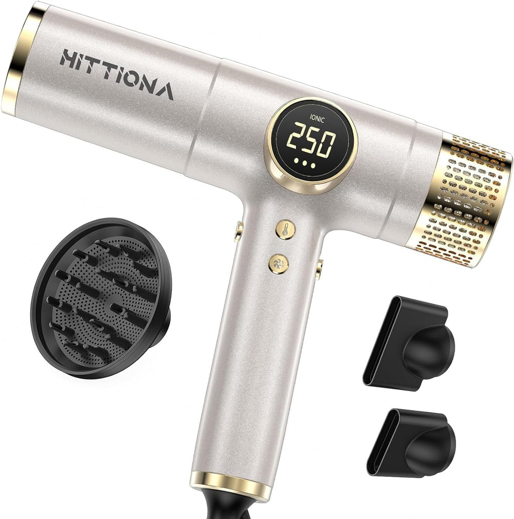 Dual Voltage Ionic Hair Dryer with Diffuser - 2000W Travel Blow Dryer for Fast Drying No Heat Damage No Frizz, Low Noise Lightweight Compact, Hair Dryers for Women & Men, 100V-240V