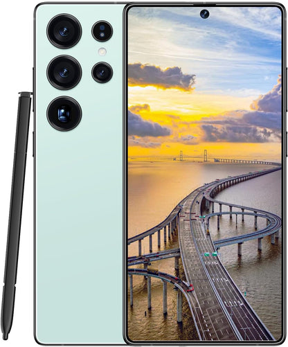 C25 Ultra Cell Phone Unlocked Phones 2025 Android 14 Mobile Phone with Build-In Pen, 12GB+512GB, 7" Display, 108MP+68MP Camera 8000 Mah 5G Dual SIM Smartphone (Light Cyan)