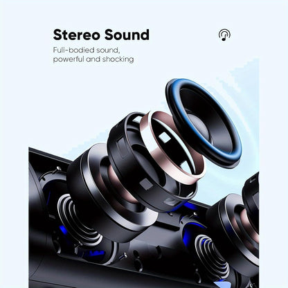 Bluetooth Speaker with HD Sound, Portable Wireless, IPX5 Waterproof, up to 20H Playtime, TWS Pairing, BT5.3, for Home/Party/Outdoor/Beach, Electronic Gadgets, Birthday Gift (Black)