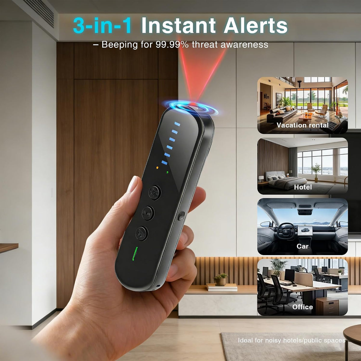 Upgraded Hidden Camera Detector, Ai-Powered Anti-Spy Device, GPS Tracker &amp; Bug Detector, Portable RF Signal Scanner for Hotels, Travel, Home &amp; Office (M) (M)
