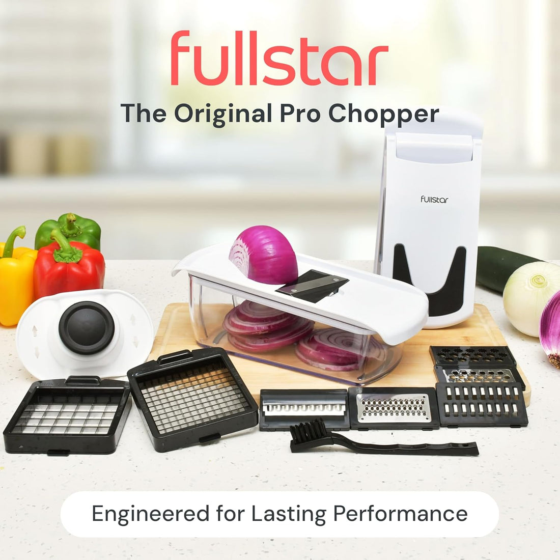 Pro Original - Vegetable Chopper &amp; Mandoline Slicer - 8 Blades | Onion, Salad &amp; Veggie Dicer - Julienne Cutter &amp; Grater - Kitchen Gadgets &amp; Gifts - Home Essentials (8-In-1, White)