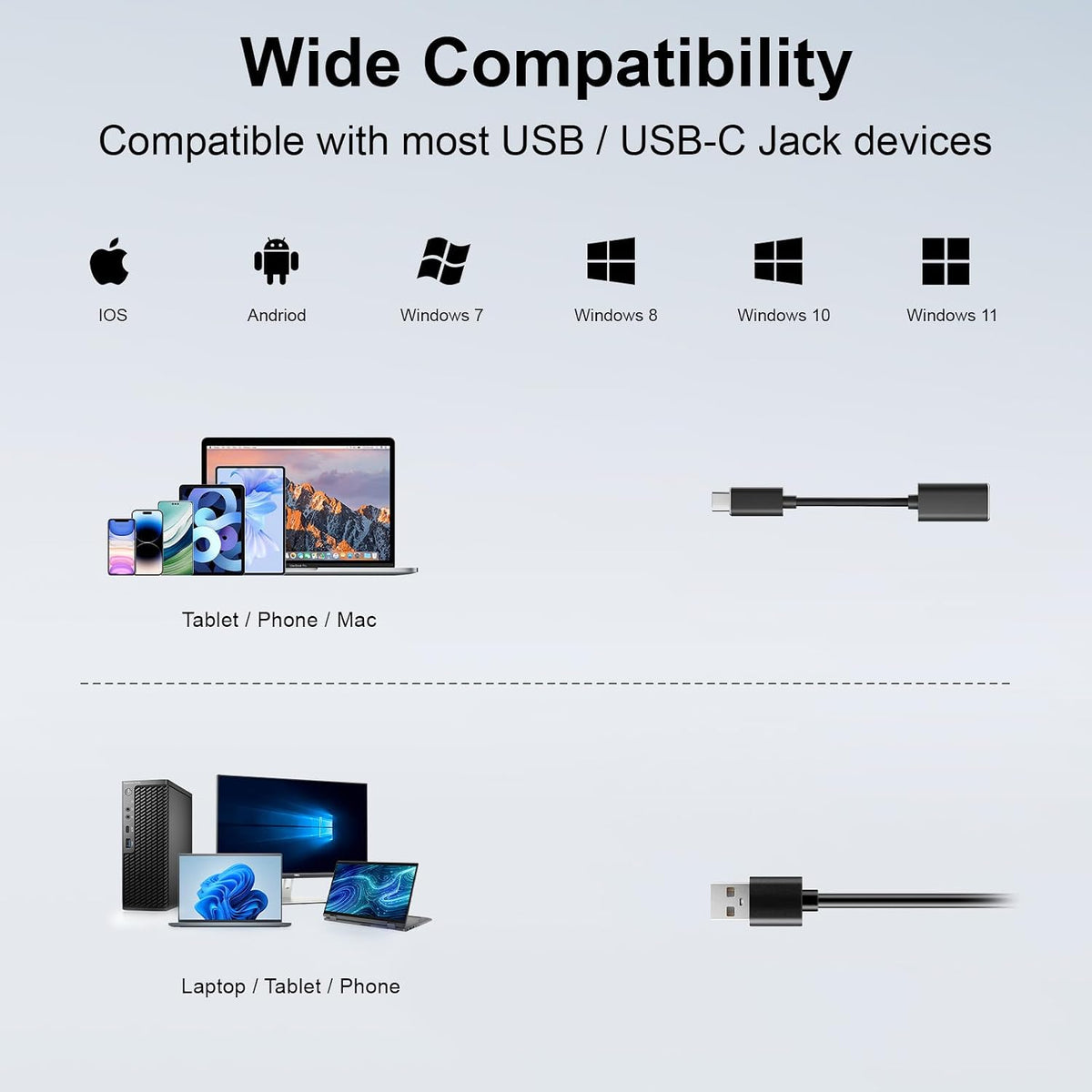 USB Headset with Microphone – PC/Laptop