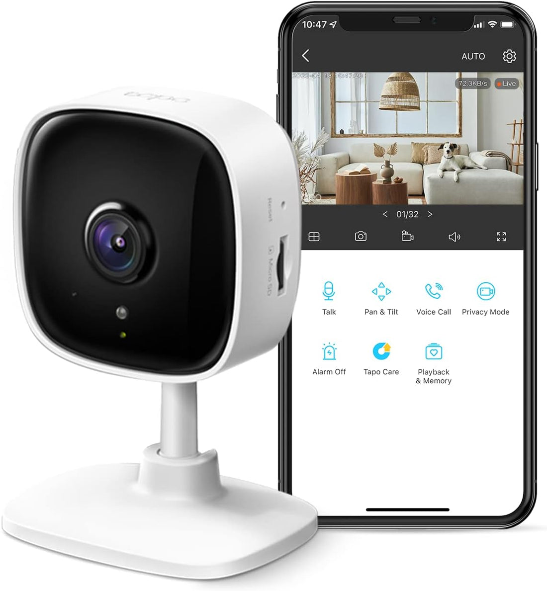 Tapo 2K Pan/Tilt Indoor WiFi Camera – 360° Motion Tracking