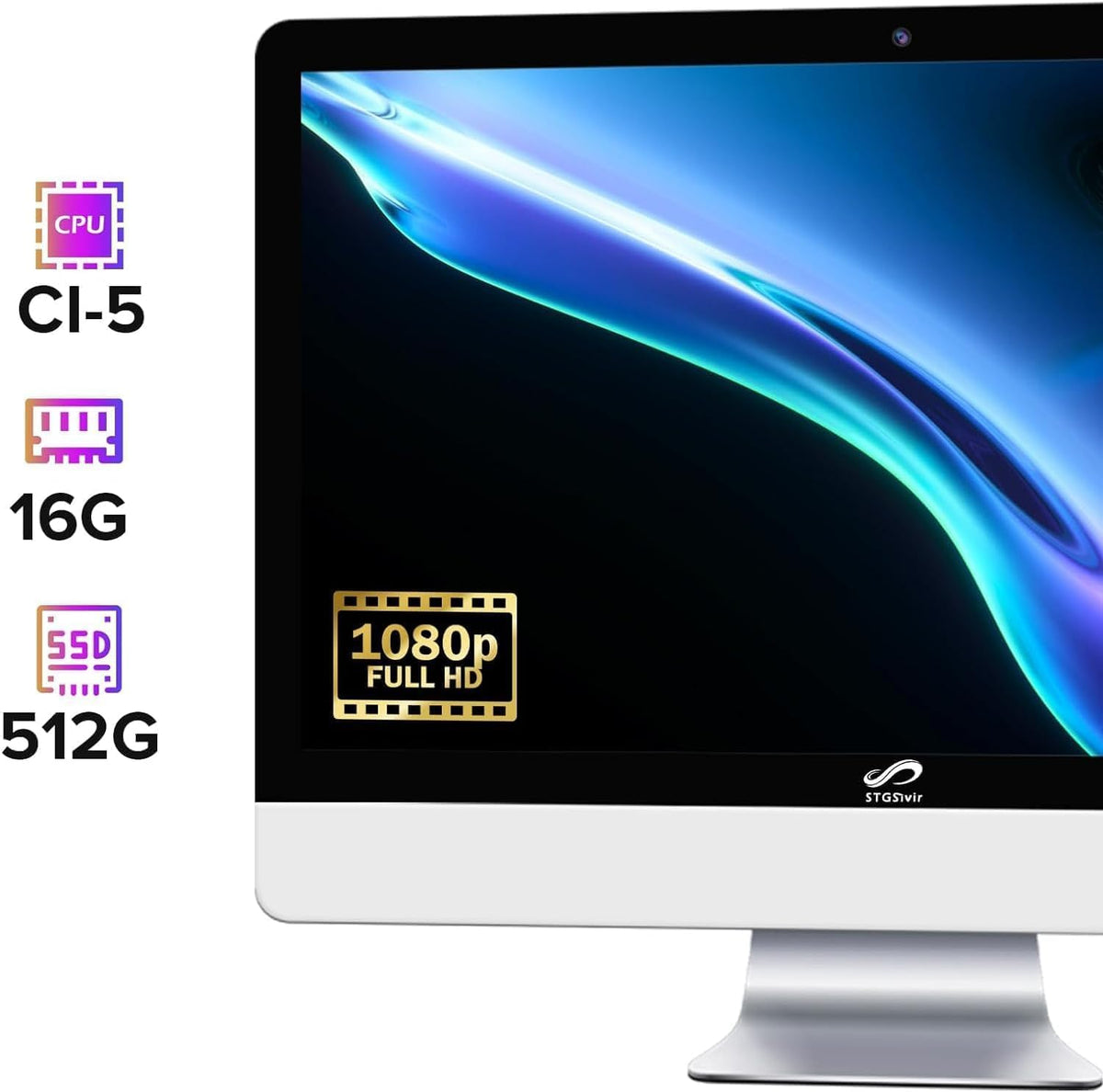 All-In-One Desktop Computer 22" FHD – Intel i5, 16GB RAM, 512GB SSD