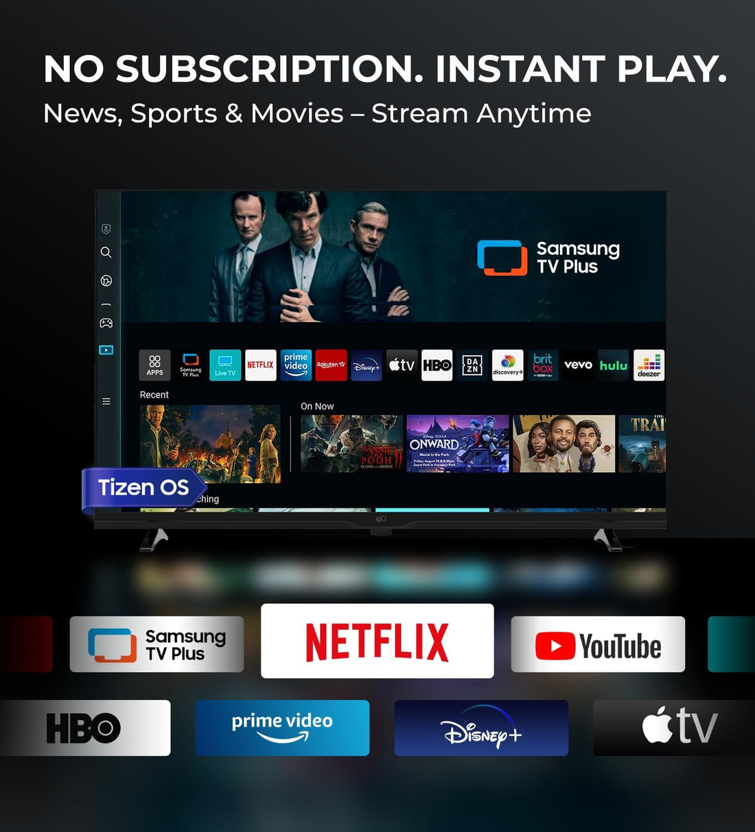 32 Inch Smart TV 720P HD Powered by Tizen OS Compatible with Samsung TV Plus, Dolby Audio, HDR 10, Gaming Hub, Smartthings, Voice Control, Built-In Miracast, Flat Screen Television (AT32-P1, 2026)