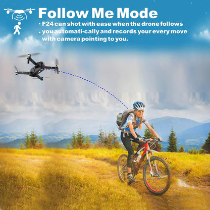 F24 Pro GPS Drones for Adults with Camera, 4K RC Drone with 30-Min Flight and 1600 Ft Range, Foldable, Black