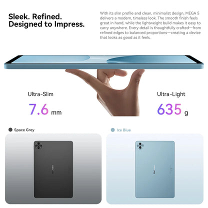 【World Premiere】 MEGA 5 AI Tablet 12.2" 2.4K 120Hz Display 12GB 256GB 10000Mah 55W Charging 4G Android 16 PC Pad ﻿