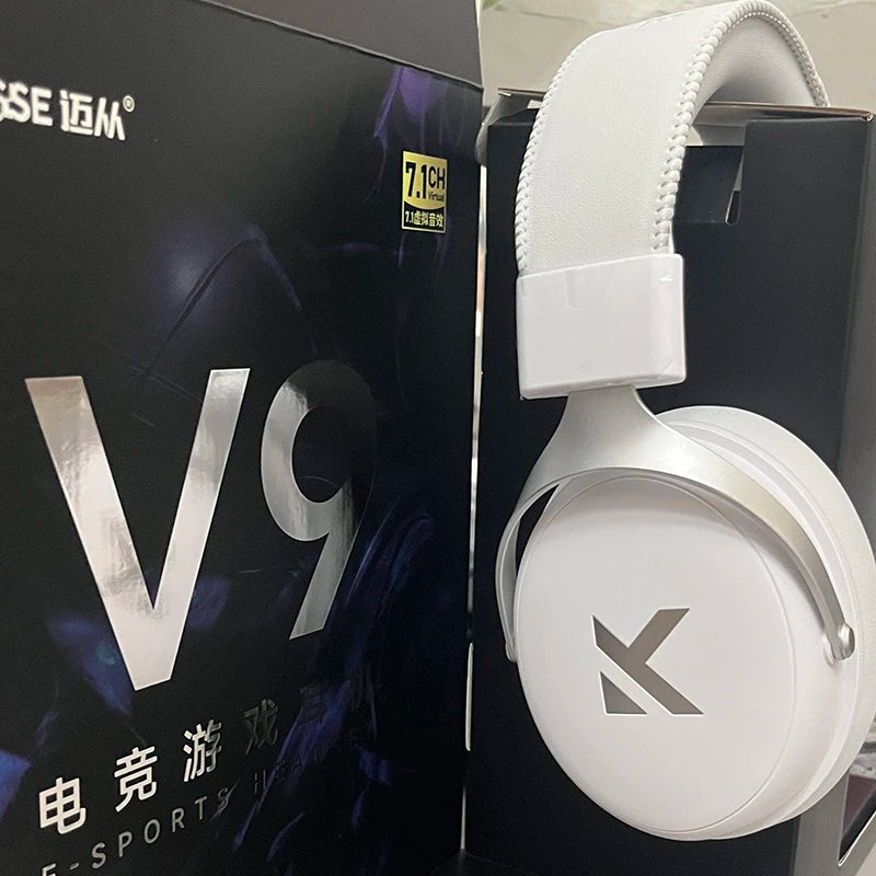 Newly Upgraded  V9 Pro Over-Ear Gaming Headset with Four-Mode Connectivity Long Battery Life for Gaming and Entertainment