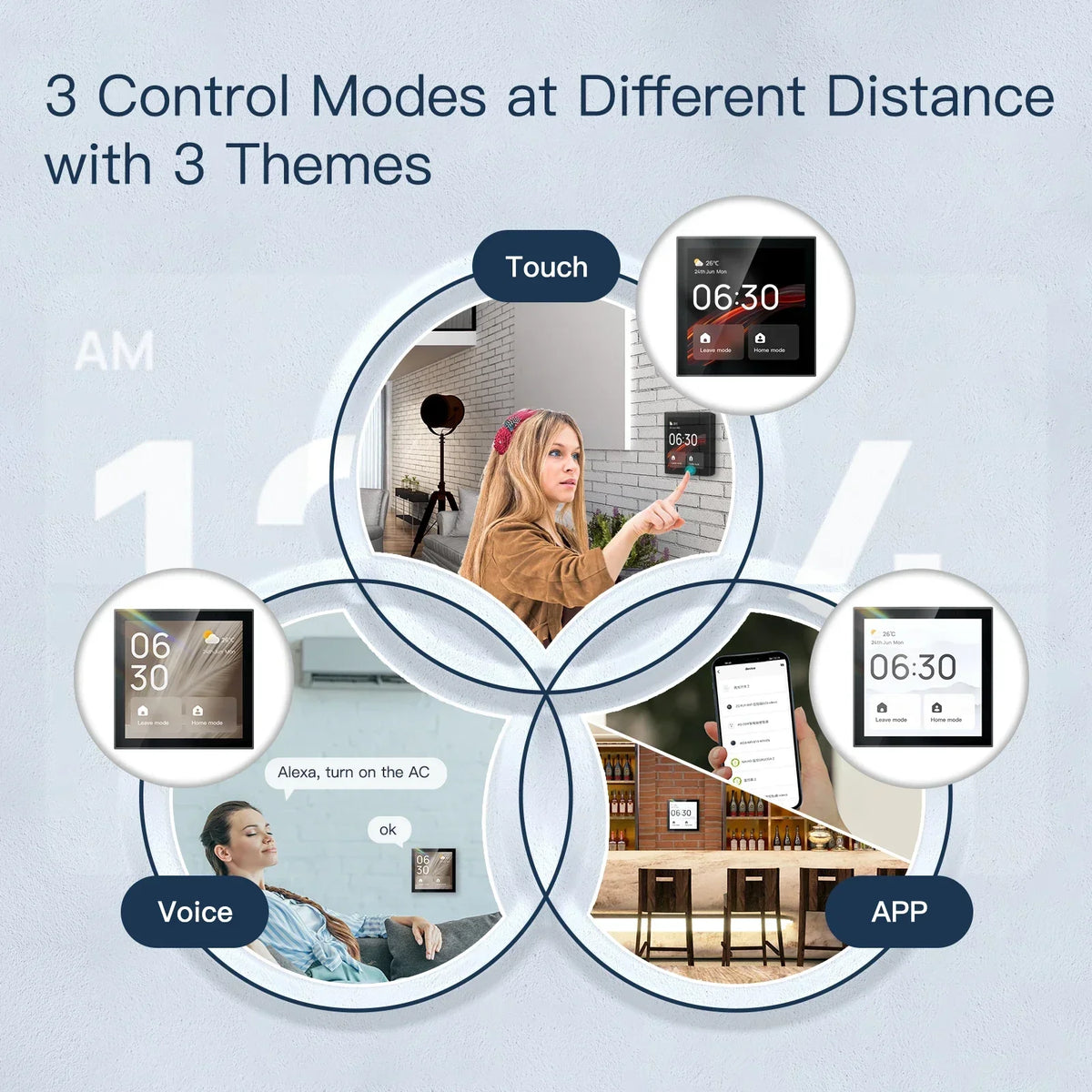 Wifi Touch Center Control Panel，Tuya Screen， Bulid in Alexa Voice Control &amp; Zigbee Gateway for Smart Scenes 4 Inches