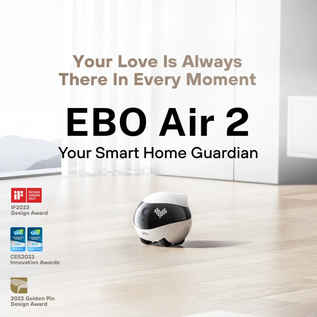 Enabot EBO AIR2 Intelligent Robot Wireless Camera Robot Remote Monitoring Pet Companion Robot Realtime Control Custom Gift