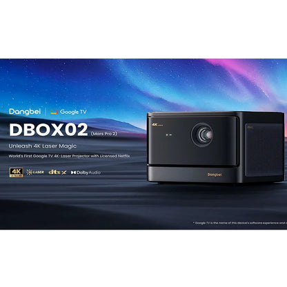 Mars Pro 2 Projector Native 4K HDR10+ DLP Laser Cinema 2450 ISO Lumen Google TV Android for Home Global Version Theater