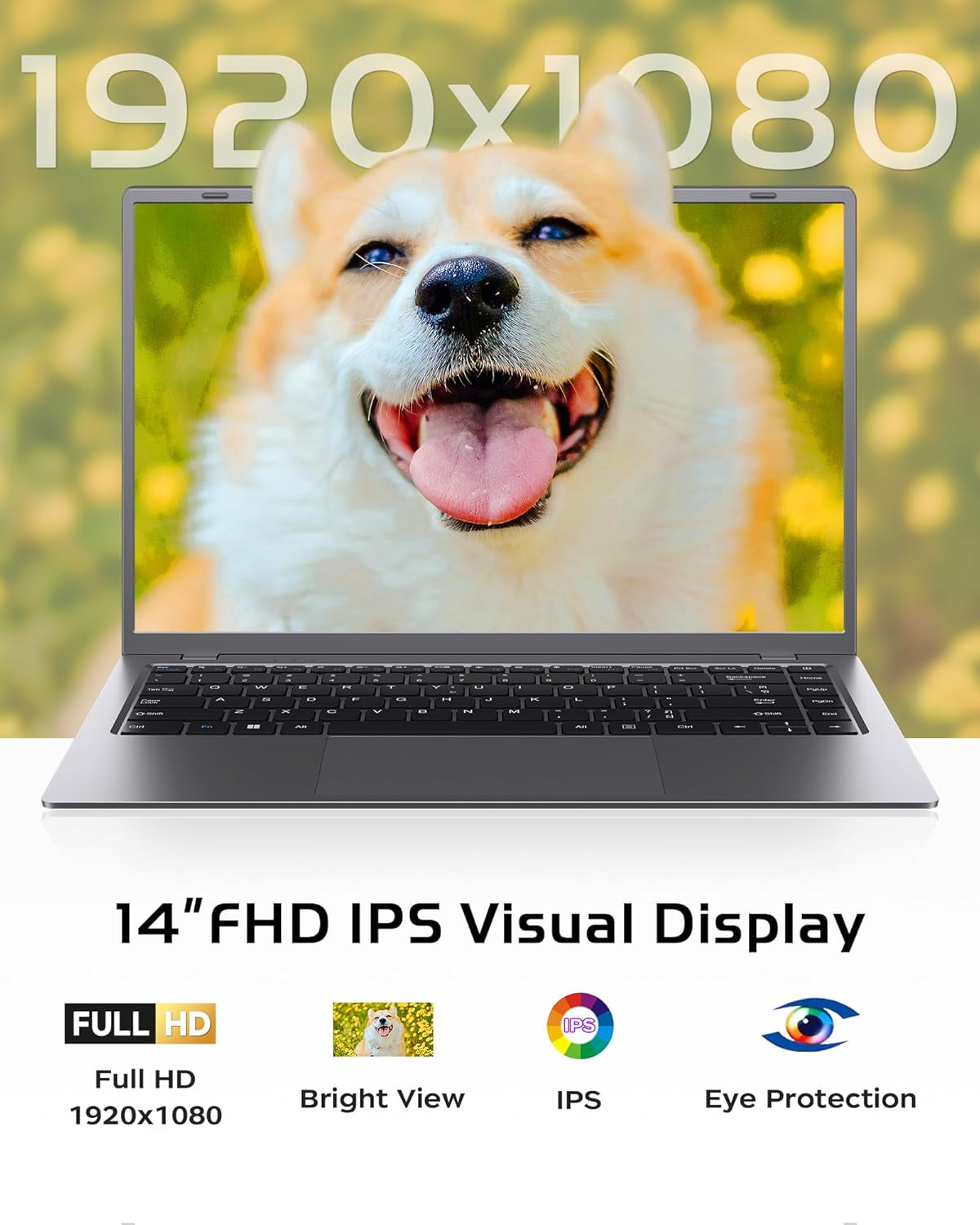 Laptop Computer, 12GB RAM 256GB SSD Laptops with Pentium 6500Y (Up to 3.4Ghz), 14 Inch FHD IPS Display, USB 3.2,USB C, Lightweight Laptop for Work, School, Multitasking &amp; Travel