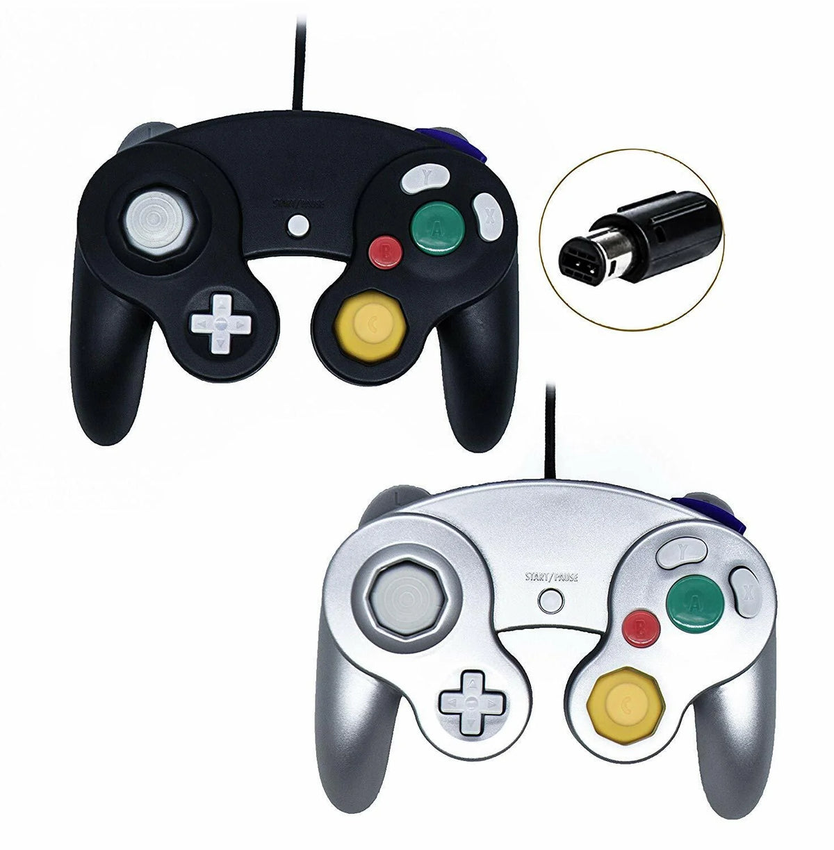 2 Pack Wired NGC Controller Gamepad for Nintendo Gamecube GC &amp; Wii U Console USA
