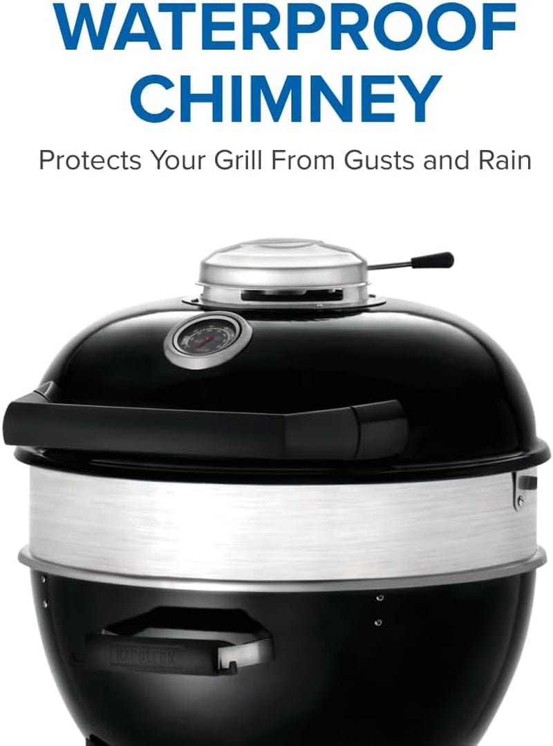 PRO 22-Inch Charcoal Kettle Grill - PRO22K-LEG-3 - Black, Stainless Steel Spacer Ring, 360In² Cooking Area, Sturdy 4-Leg Design, 7-Inch Wheels